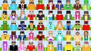 Omz and Roxy x Cash and Nico x Milo and Chip and JJ and Mikey Maizen x Kory x Jeffy Johnny Minecraft