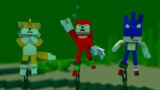 Knuckles + Sonic And Tails Dancing Meme - Sad Ending (Minecraft Animation) FNF