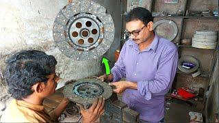 Expert Guy Repairing Vehicle Clutch Plate With Amazing Technique