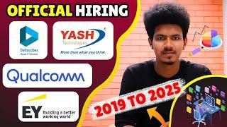 EY | Yash | Delta cubes | Qualcomm Off campus drive 2019 to 2025 | IT Jobs for freshers | Sharmilan