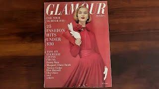 Glamour October 1956 Fashion Hits, Sunny Harnett | ASMR Magazine Flip Through