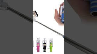 Mini Selfie Stick With Aux Cable Wired Self Mini Monopod Holder For iOS Android buy comments me