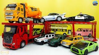 Review of toy car, Police cars,Trucks, dump trucks,ambulances,tomica cars,boxes full of toy cars 09