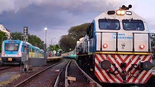 Locomotora MATERFER MTF3300 MF 104 con el Último tren n° 155 a Pehuajó Saliendo de Haedo !!!