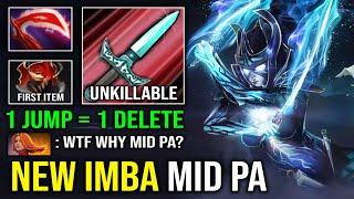 NEW META Solo Mid PA First Item Mask of Madness 100% Unkillable with 1 Jump = 1 Delete Crit Dota 2