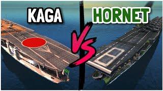 IJN Kaga VS USS Hornet  - Which is Better?  - Battle of Warships