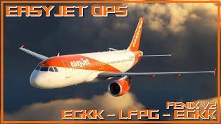 Fenix A320 V2 | EGKK  LFPG  EGAA | MSFS Live