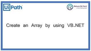 Create an Array by using VB.NET