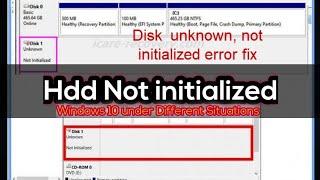 HDD unknown Not initialized in Windows 10 under Different Situations | MBR Rebuild Problem | aomei