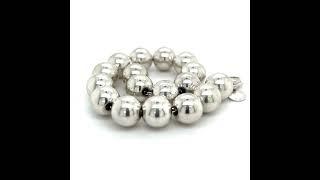 Tiffany & Co Estate Ball Bracelet 7.5" Silver 10 mm TIF476