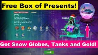 WoT Blitz Christmas Present - Free Box with Snow Globe, Tank Certificate, Gold!! - Opening 10 Boxes!