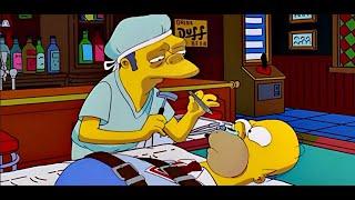 Simpsons! Ned smacks Homer's nostrils