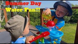 Sunshine + Splash = Happy Kids | Outdoor Water Table Fun! #WaterTableFun #SummerKids