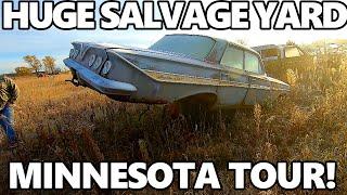 Touring a HUGE Public Salvage Yard in Minnesota! ROWS of Trucks, Cars, and Parts ALL FOR SALE!