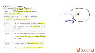 Assertion: Rayleigh scattering can be considered as elastic collisions of photons