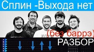 Сплин - Выхода нет на гитаре. Разбор БЕЗ БАРРЭ