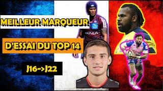 MEILLEURS MARQUEURS ESSAIS - TOP 14 J22