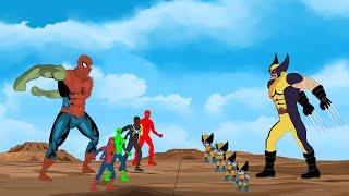 Evolution of Wolverine vs Evolution of Color Team Spider-Man|SUPER HEROES MOVIE ANIMATION