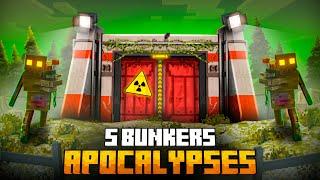 I SURVIVED 5 APOCALYPSES IN DIFFERENT BUNKERS IN MINECRAFT!