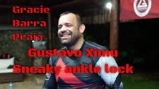 Sneaky Ankle Lock  Gustavo Ximu with a Sneaky Ankle Lock - Gracie Barra Praia, Rio de Janeiro