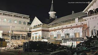 Construction company uncovers original brick at Churchill Downs