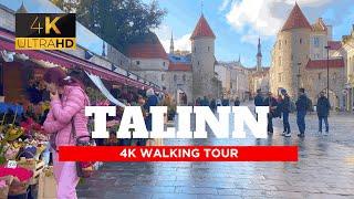  WALKING in raining weather in TALLINN, ESTONIA (Binaural City Sounds) ️ | 4K City Ambience