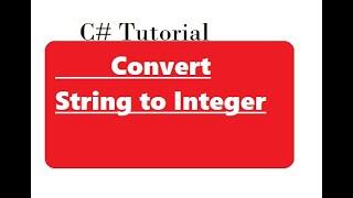 Convert String to Int in C#