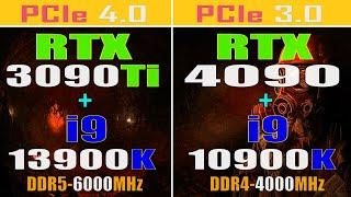 RTX 3090Ti + INTEL i9 13900K vs RTX 4090 + INTEL i9 10900K || PC GAMES TEST ||