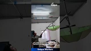 Diy ceiling fan with an umbrella and a broom- The workers do their job perfectly || #machine #shorts