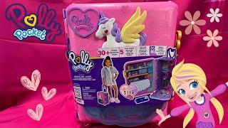 Polly Pocket Pollyville Resort Roll Away Suitcase Playset Unboxing & Playthrough