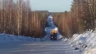 Урал лісовоз, дороги півночі.Ural timber, the road north.  (Russian OFF Road MONSTER truck)