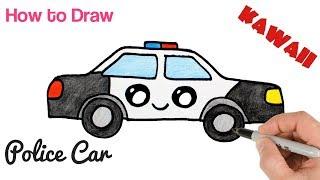 How to Draw a Police Car Cartoon and Easy for beginners | Mister Brush