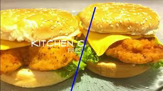 Home-made Zinger Burger | Kitchen Chefistry