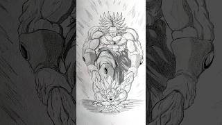 Broly VS Goku Speed Drawing Stick-Man #anime #shorts #drawing