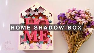 Home shadow box tutorial - Cricut & Silhouette Cameo paper craft templates on Etsy