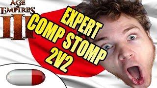 Age of Empires III - Japan RUSH - Expert Comp-Stomp 2v2 - BoyarTactics & DrLoinstain