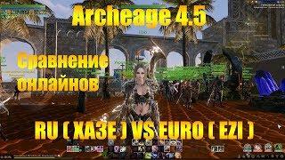 ARCHEAGE 4.5 | СРАВНЕНИЕ ОНЛАЙНА НА РУ СЕРВЕРЕ (ХАЗЕ) И ЕВРО СЕРВЕРЕ (EZI)