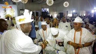 OONI OF IFE, OLUWO OF IWO ARRIVAL AT 60TH BIRTHDAY CEREMONY OF CHIEF MRS OMOWUMI LAKANU