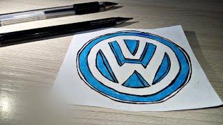 How to draw a logo of cars/Volkswagen/ #short #dm #wwe2k22 #brentford #painting