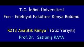 K213 01 Analitik Kimya Giriş