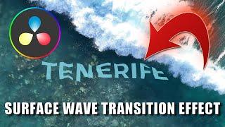 How to surface track text with wave transition effect | DAVINCI RESOLVE