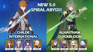 NEW 5.0 Spiral Abyss!! Childe International & Alhaitham quickbloom Floor 12 Genshin Impact