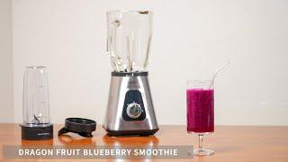 Tangy and Sweet, Dragon Fruit Blueberry Smoothie, Made Easy with BioloMix SF701 Blender