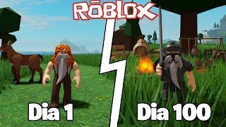 PASSEI 100 DIAS no THE SURVIVAL GAME do ROBLOX!