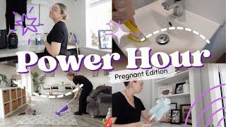 CLEANING POWER HOUR | 12 WEEKS PREGNANT DAILY HOUSEWORK MOTIVATION