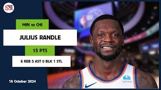 JULIUS RANDLE 15 PTS 6 REB 5 AST 0 BLK 1 STL | vs CHI 16 Oct 24-25 MIN Player Highlights