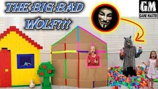 Game Master Disguised as Big Bad Wolf vs Cup Fort Box Fort & Lego Fort!!!