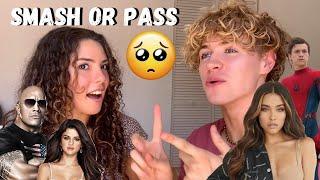 CELEBRITY SMASH OR PASS! *she gets upset!* | Andrea & Lewis