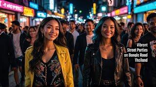 Bangla Road's Vibrant Nightlife. Party in the middle of the street, clubs and bars, beautiful women!