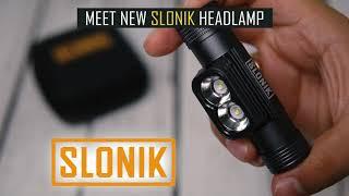 The Lightest Slonik Headlamp - 1.45oz, 1000 Lumens, 2600mAh, 600ft Xtreme Bright Beam